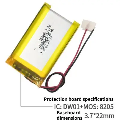 103048 1500mAh 3.7V Lithium Polymer Battery Customization - Image 2
