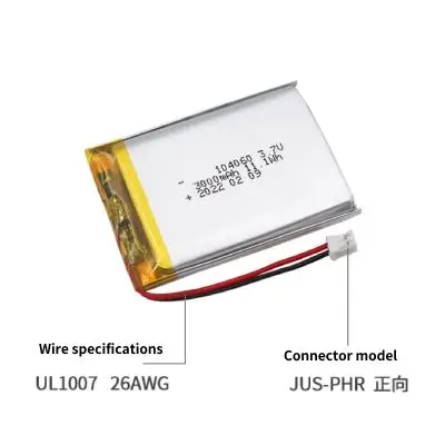 104060 3000mAh 3.7V Lithium Polymer Battery Customization - Image 3