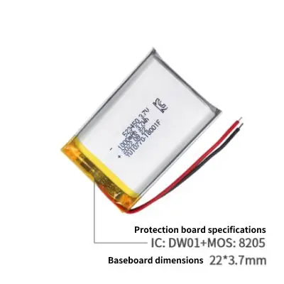 523450 1000mAh 3.7V Lithium Polymer Battery Customization - Image 2