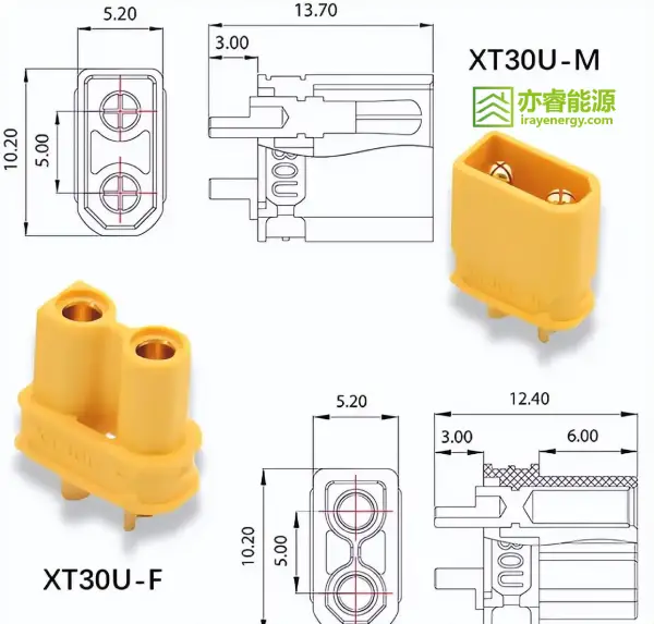 Battery Pack Connector Dimension Diagram
